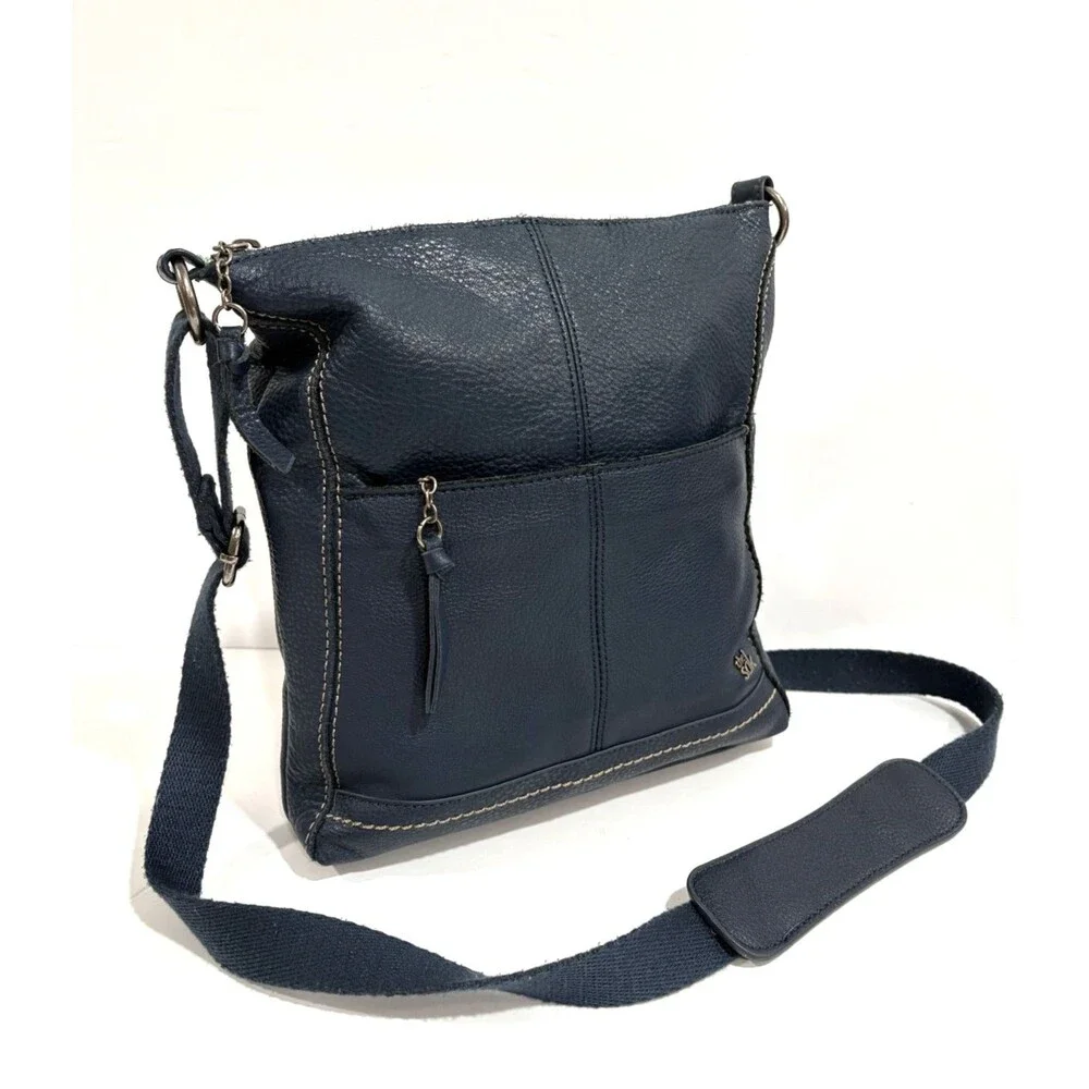 The Sak Iris Women's Crossbody Navy Blue Pebbled Leather Shoulder Bag
